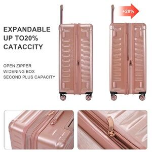 3 pc travel set in rose gold new never used